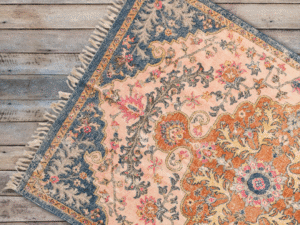 Woven Cotton Distressed Print Rug, 4x6                         Woven Cotton Distressed Print Rug, 4x6