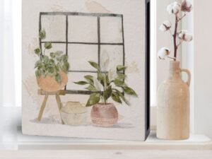 Window Plants Watercolor Design Wall Box                         Window Plants Watercolor Design Wall Box