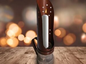 Rustic Taper Candle Holders with Wind Screen and Handle                         Rustic Taper Candle Holders with Wind Screen and Handle